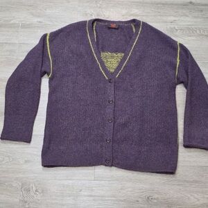 Alpaca Cardigan By Minkha Womans SIze L-XL  Warm